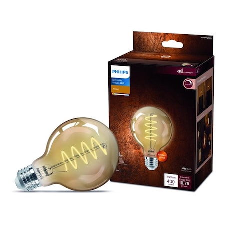Philips Philips G25 E26 (Medium) LED Bulb Amber 60 Watt Equivalence 1 pk 565887